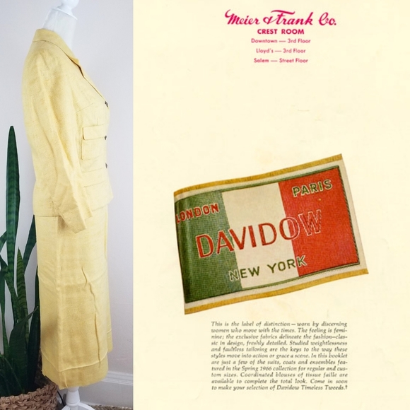 VTG 50s Davidow Skirt Suit Set - Picture 5 of 16